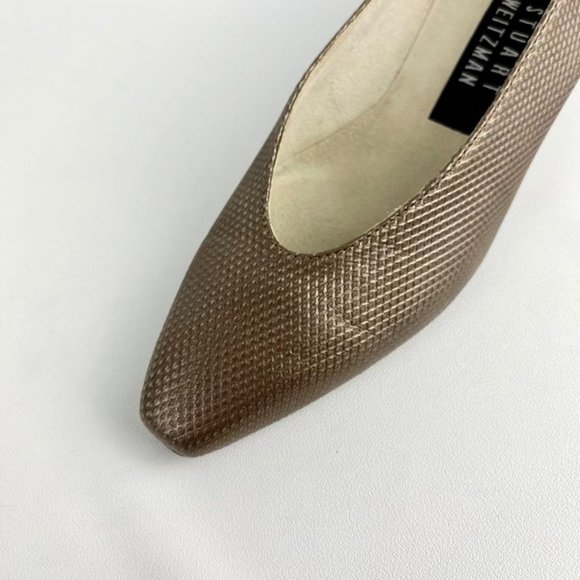 Stuart Weitzman Womens Kitten Heel Pumps Brown Bronze Snake Print size 4.5 - Picture 9 of 14